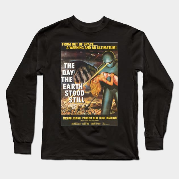 Classic Science Fiction Movie Poster - The Day The Earth Stood Still Long Sleeve T-Shirt by Starbase79